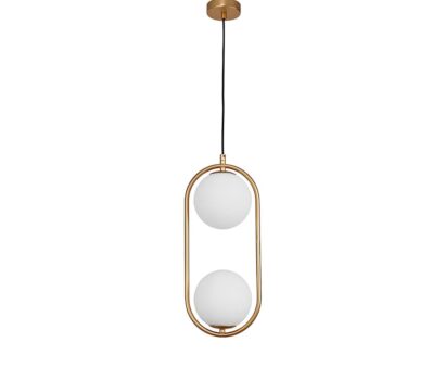 Nova Luce Obitar Glas-Hängelampe 2-flammig Metall Gold