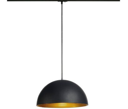 Forchini M Pendelleuchte 40cm rund schwarz/gold E27 inkl. silberem 1P. -Adapter