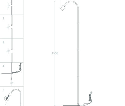 Stehlampe Induku Kupfer